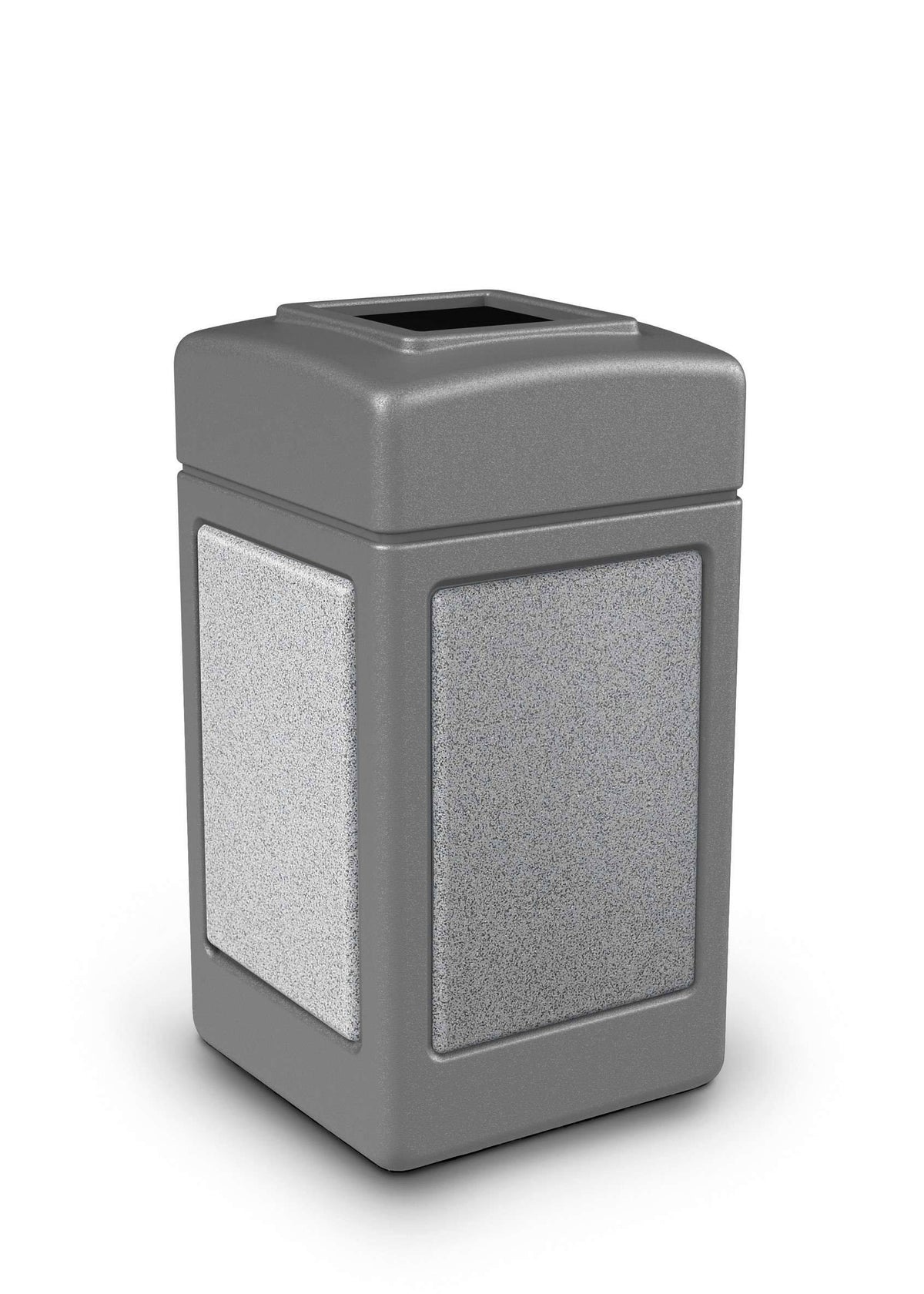 Gray 42 Gallon Square Trash Receptacle H17451