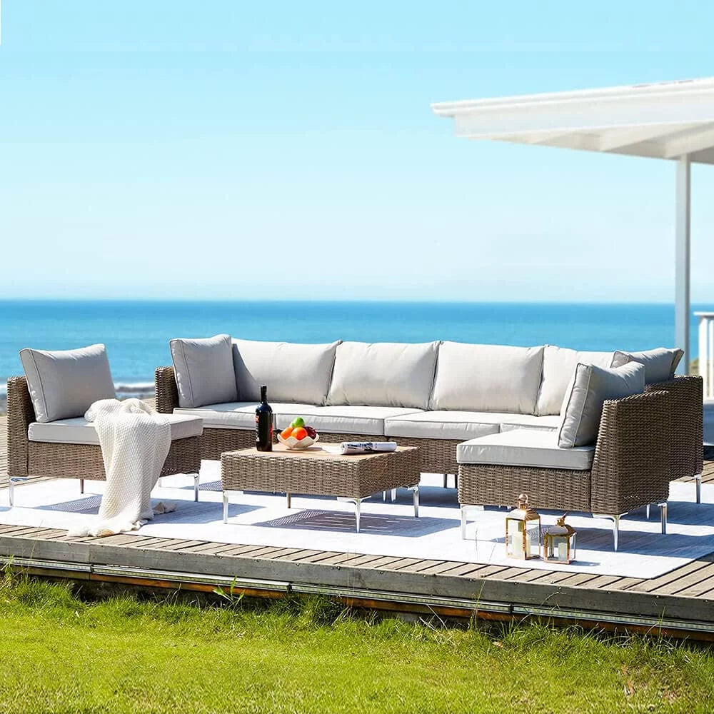 7 Piece Patio Furniture Set with Soft Cushion F15782