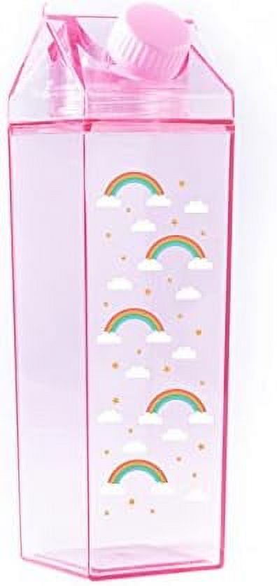 Rainbow Pattern Milk Carton Water Bottle 500ml 16.9oz B863
