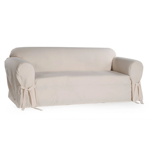1-Piece Cotton Sofa Slipcover With Bowties P17626
