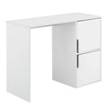 Student Desk with Storage Cabinets in White Wood Finish D813328