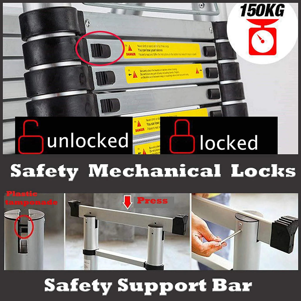 16.5FT Aluminum Telescoping Extension Ladder T2605