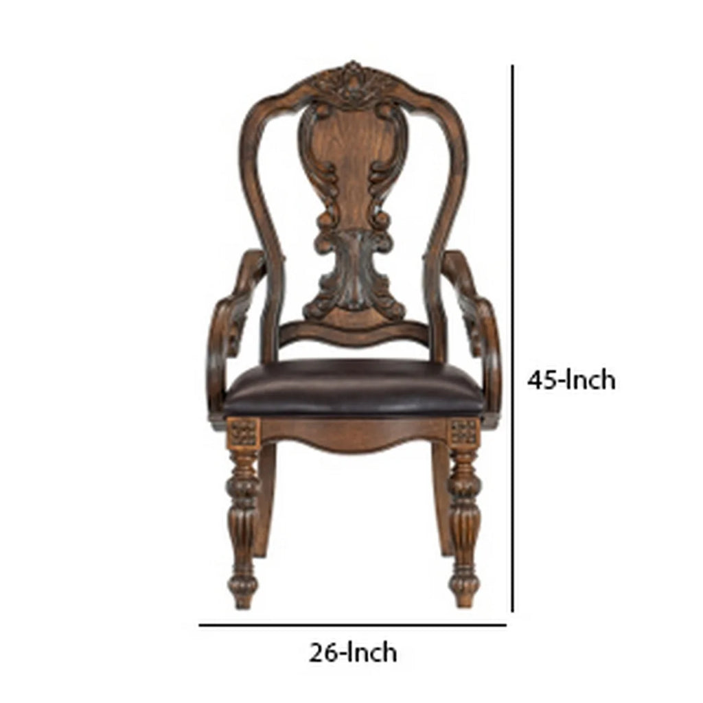 Rustic Brown Queen Anne Armchair L39722