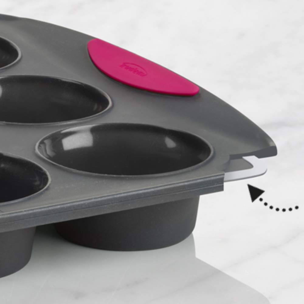 White Confetti 6 Cup Jumbo Muffin Pan Silicone Bakeware X4270