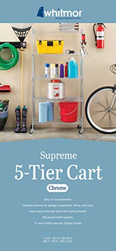 3 Tier Chrome Rolling Utility Cart A8743