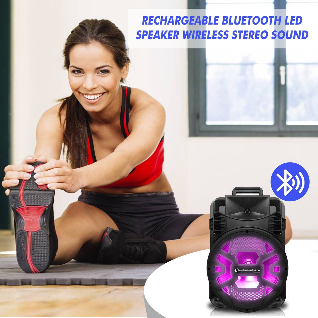 Rechargeable Bluetooth LED Speaker with USB/SD Card & FM Radio F87247