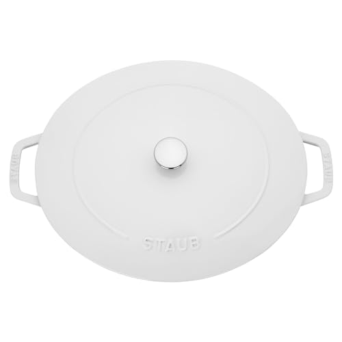 White Cast Iron Shallow Oval Dutch Oven X595857