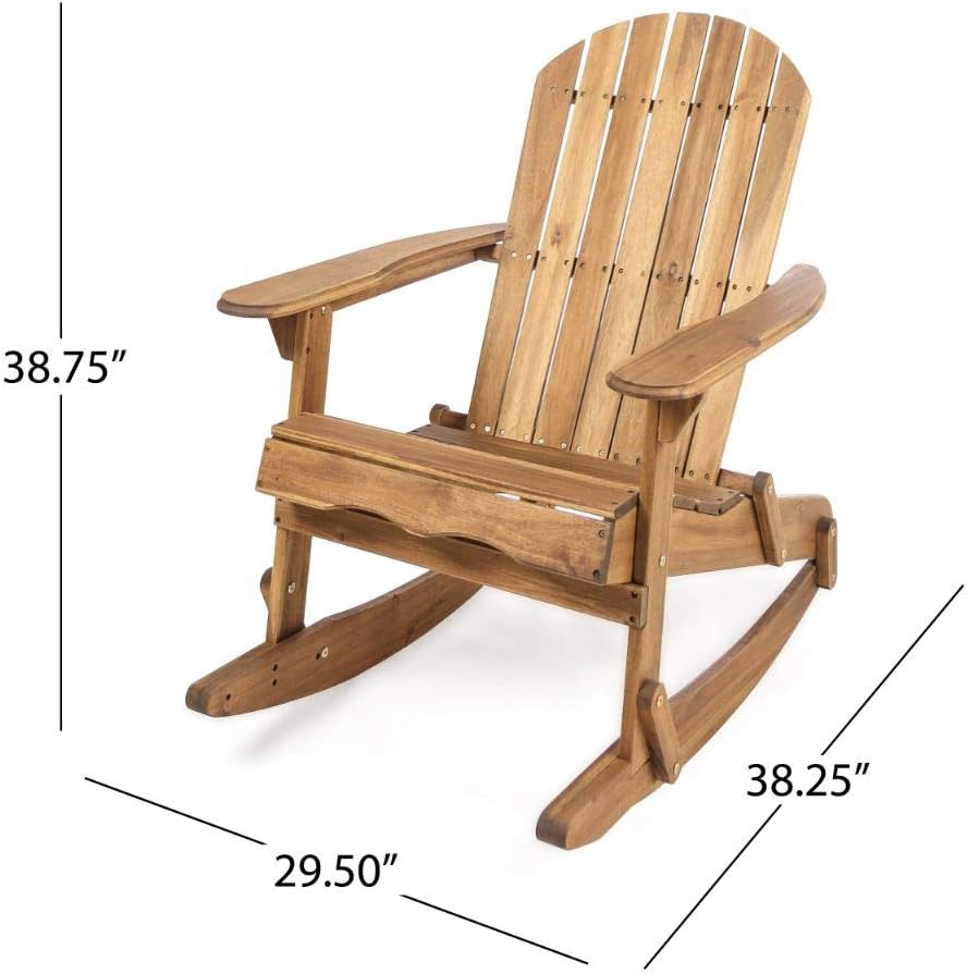 Natural Stained Acacia Wood Adirondack Rocking Chair T387