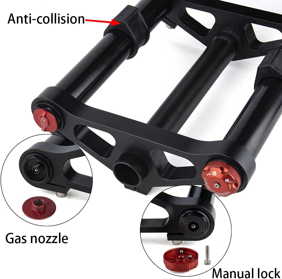 Double Shoulder Snow Front Fork 130mm Travel Air Suspension Bike Fork E4084