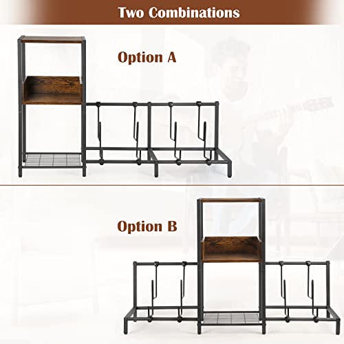 4-Tier Adjustable Guitar Stand with Shelf U4855