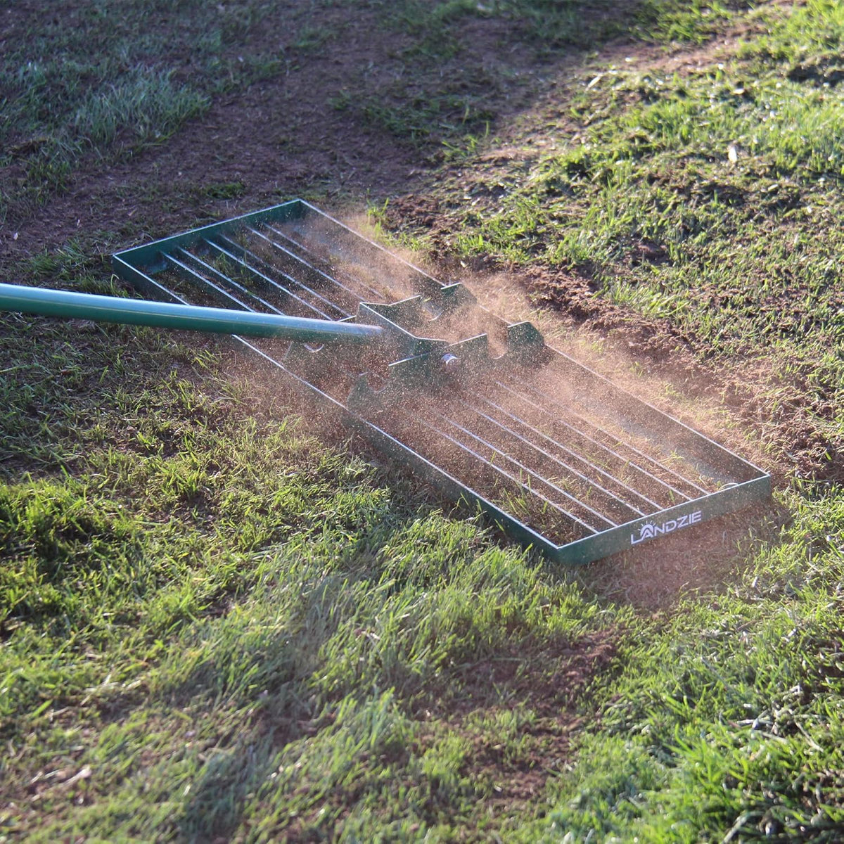 36 Inch Wide 72 Inch Handle Powder Coated Lawn Leveler Rake I8054