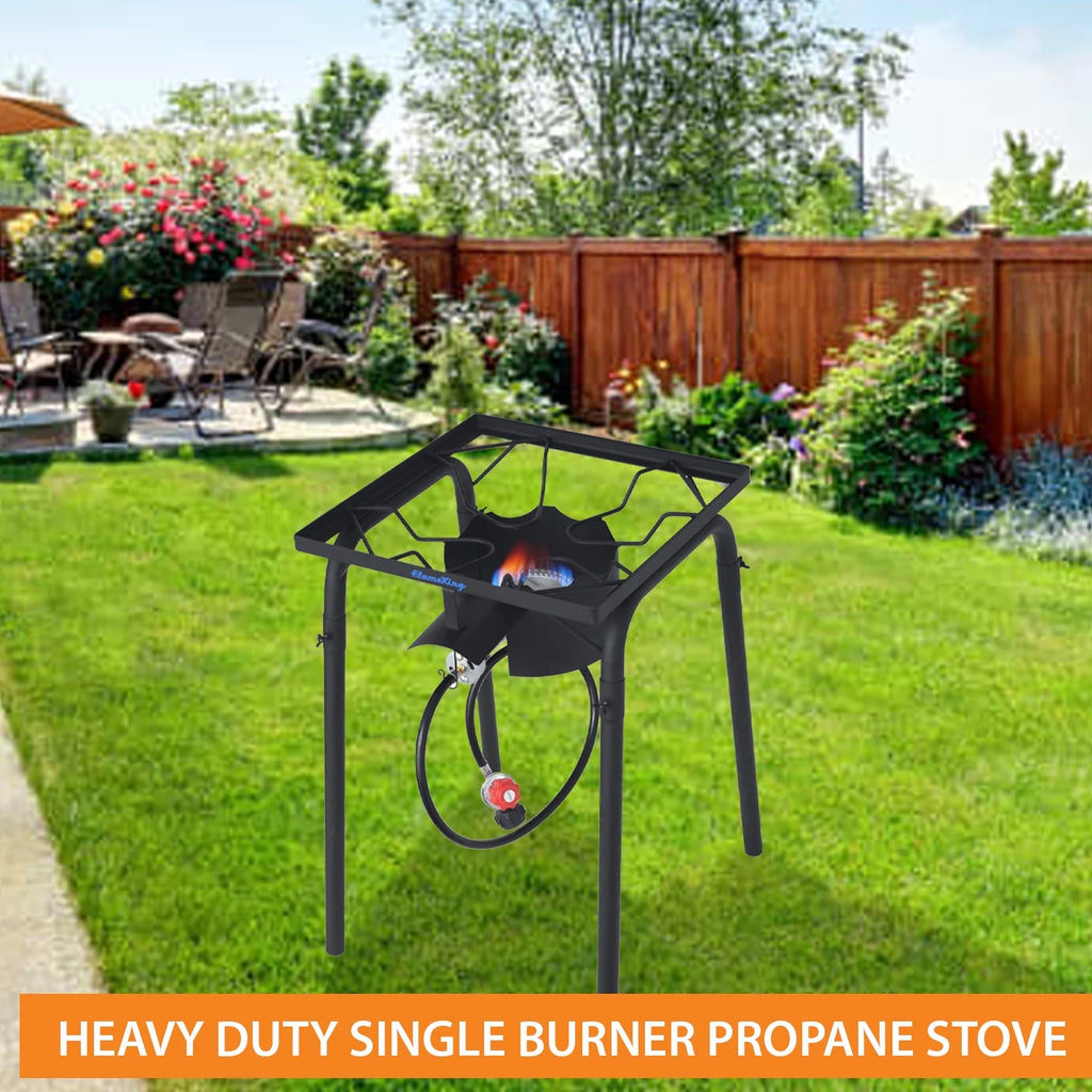 100,000 BTU LP Gas Outdoor Stove Burner with Regulator Hose W58858