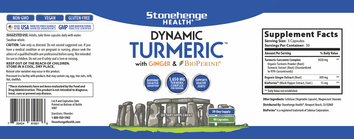 1,650 mg Turmeric Curcumin Ginger 90 Vegetarian Capsules Z602314