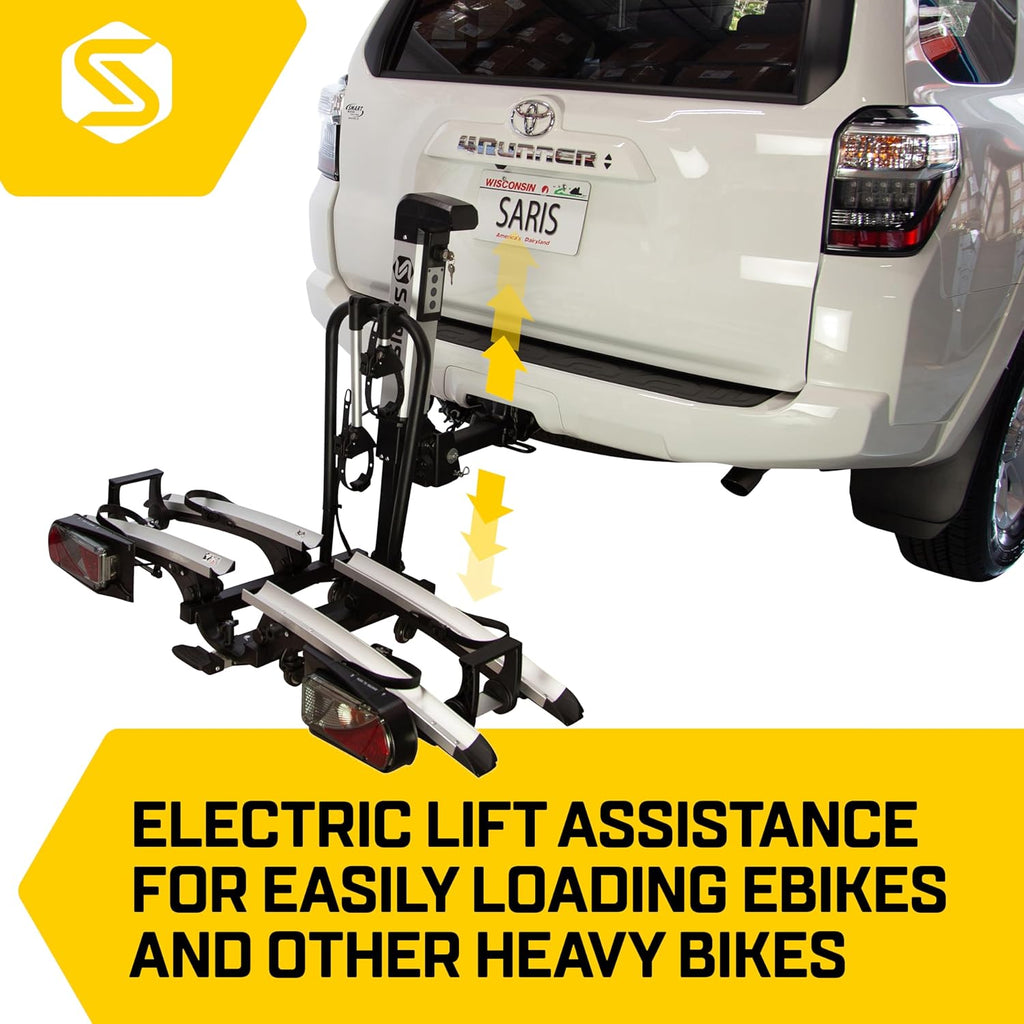 2 Bike Motorized Hitch Rack with Electric Rear Lights F447