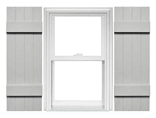 4 Board and Batten Vinyl Shutters 1 Pair 14 x 43 Paintable B870