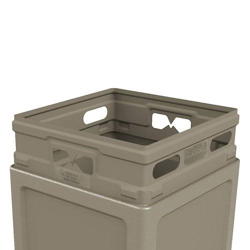 Gray 42 Gallon Square Trash Receptacle H17451