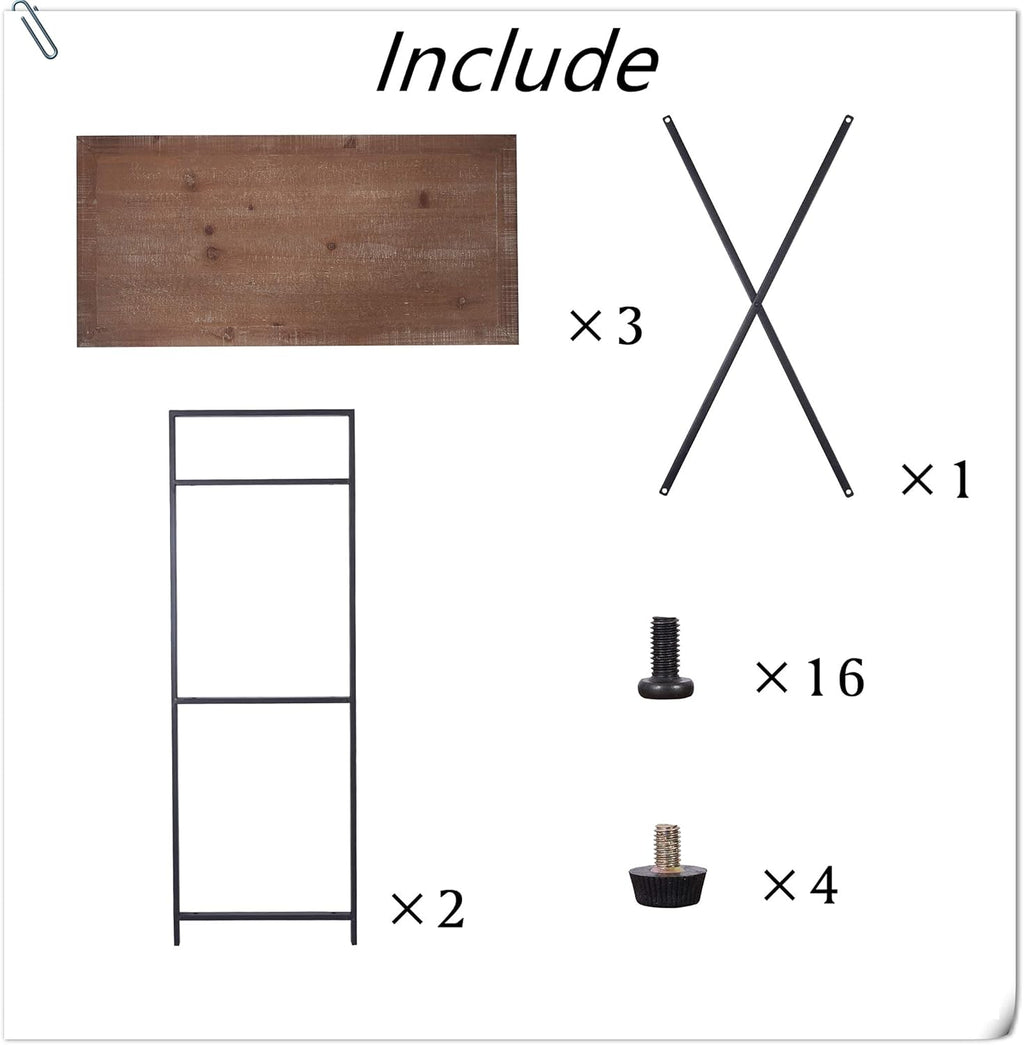 Solid Wood 3 Tier Bookshelf Storage Rack D990