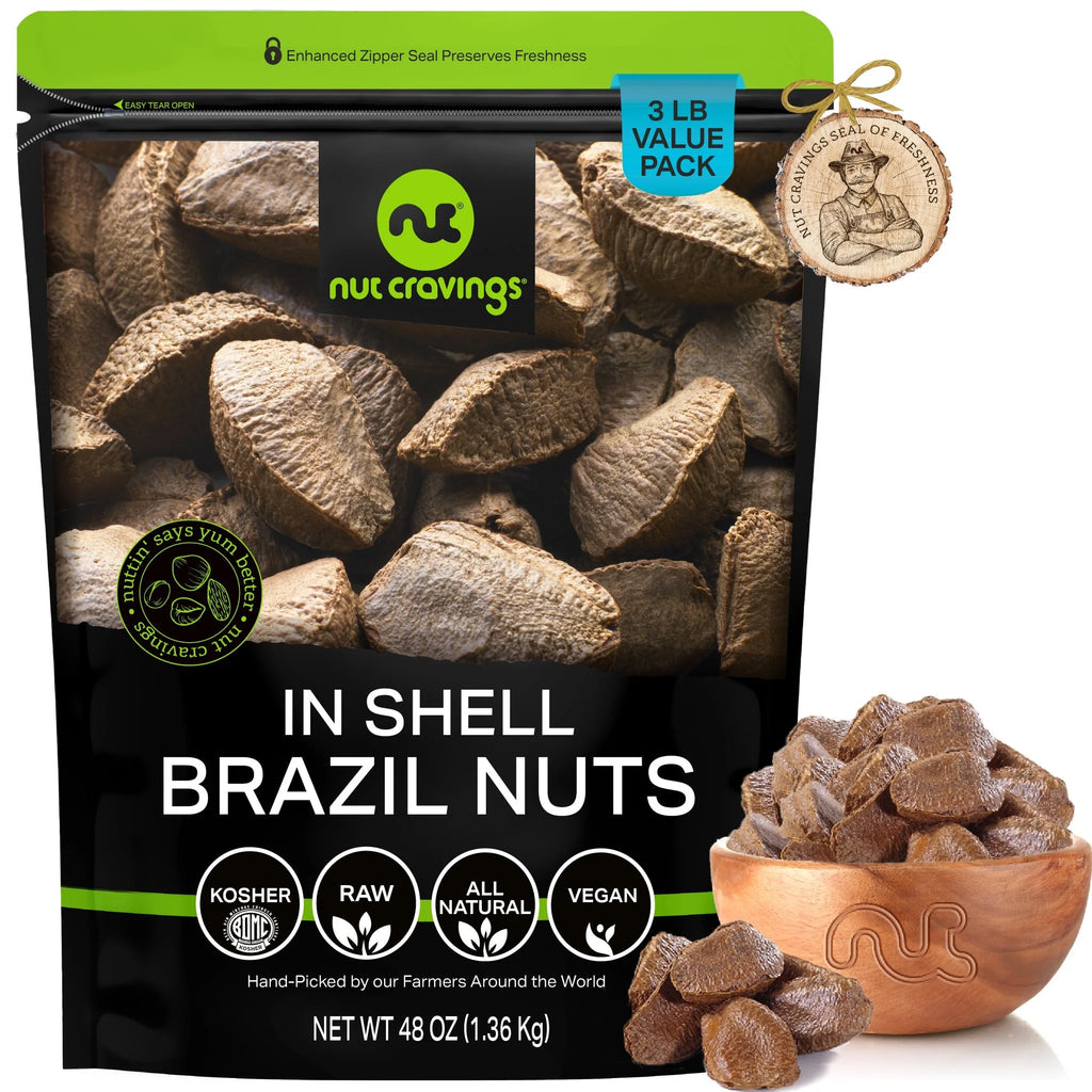 Raw In Shell Brazil Nuts (48oz - 3 lbs) D24664