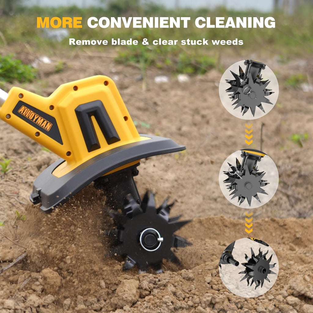 20V Cordless Electric Garden Tiller with 2 * 2.0Ah Batteries & Charger E691814