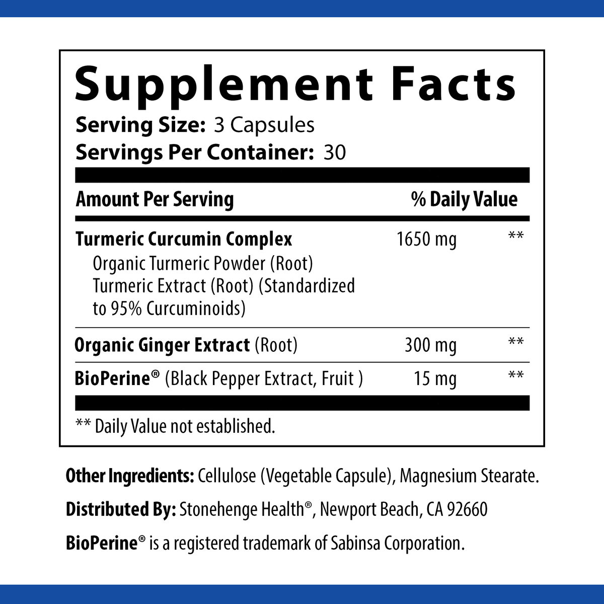 1,650 mg Turmeric Curcumin Ginger 90 Vegetarian Capsules Z602314