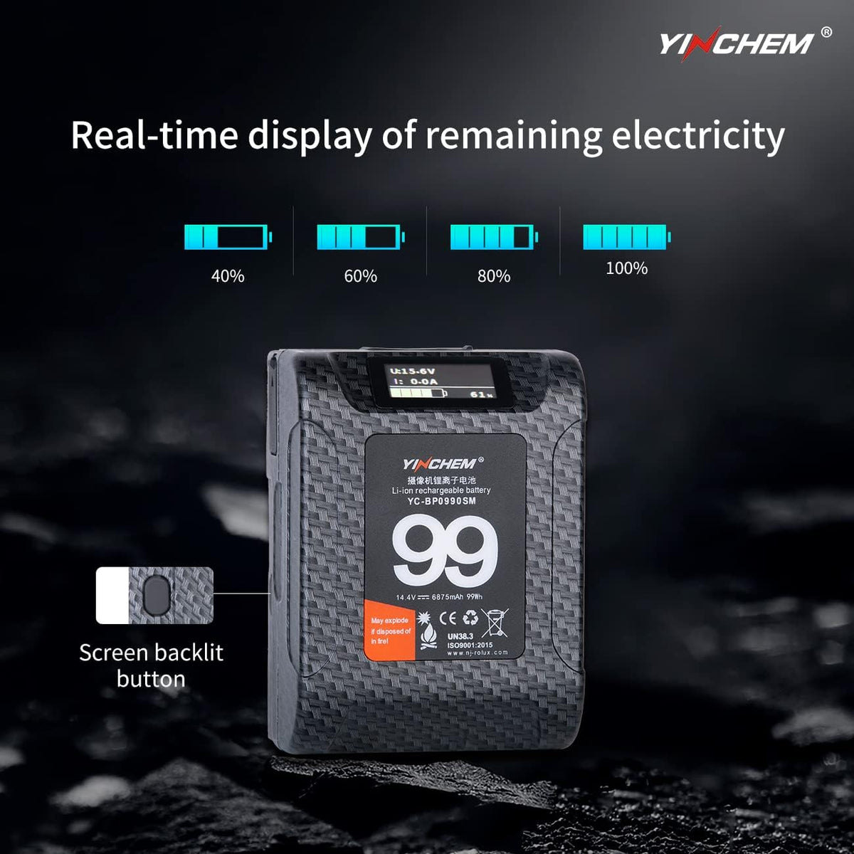 14.4V Mini Portable Lithium-ion Battery with LCD Screen C715