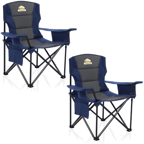 Oversized Red Folding Camping Chair Set of 2 with Carry Bag W5016