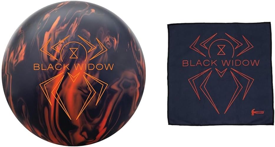 Hammer Black Widow 3.0 Bowling Ball 14lbs & Bowling Micro Suede Towel C6530