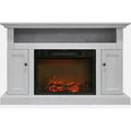 White Mantel with Electronic Fireplace Insert E802