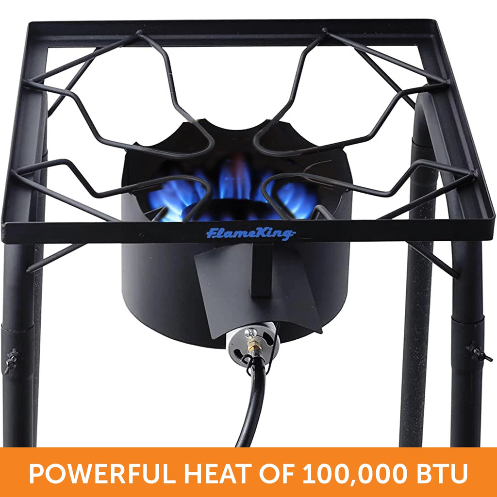 100,000 BTU LP Gas Outdoor Stove Burner with Regulator Hose W58858