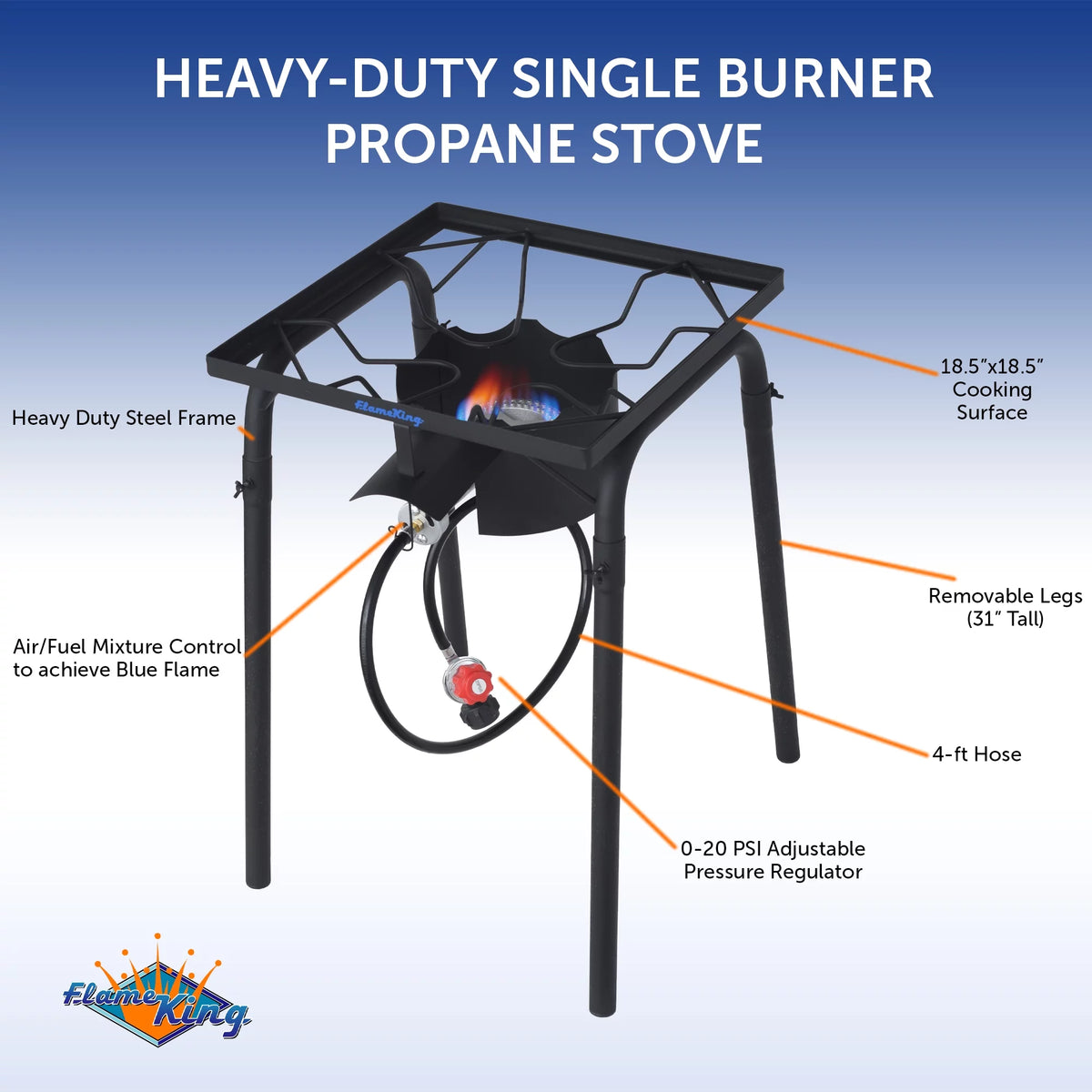 100,000 BTU LP Gas Outdoor Stove Burner with Regulator Hose W58858