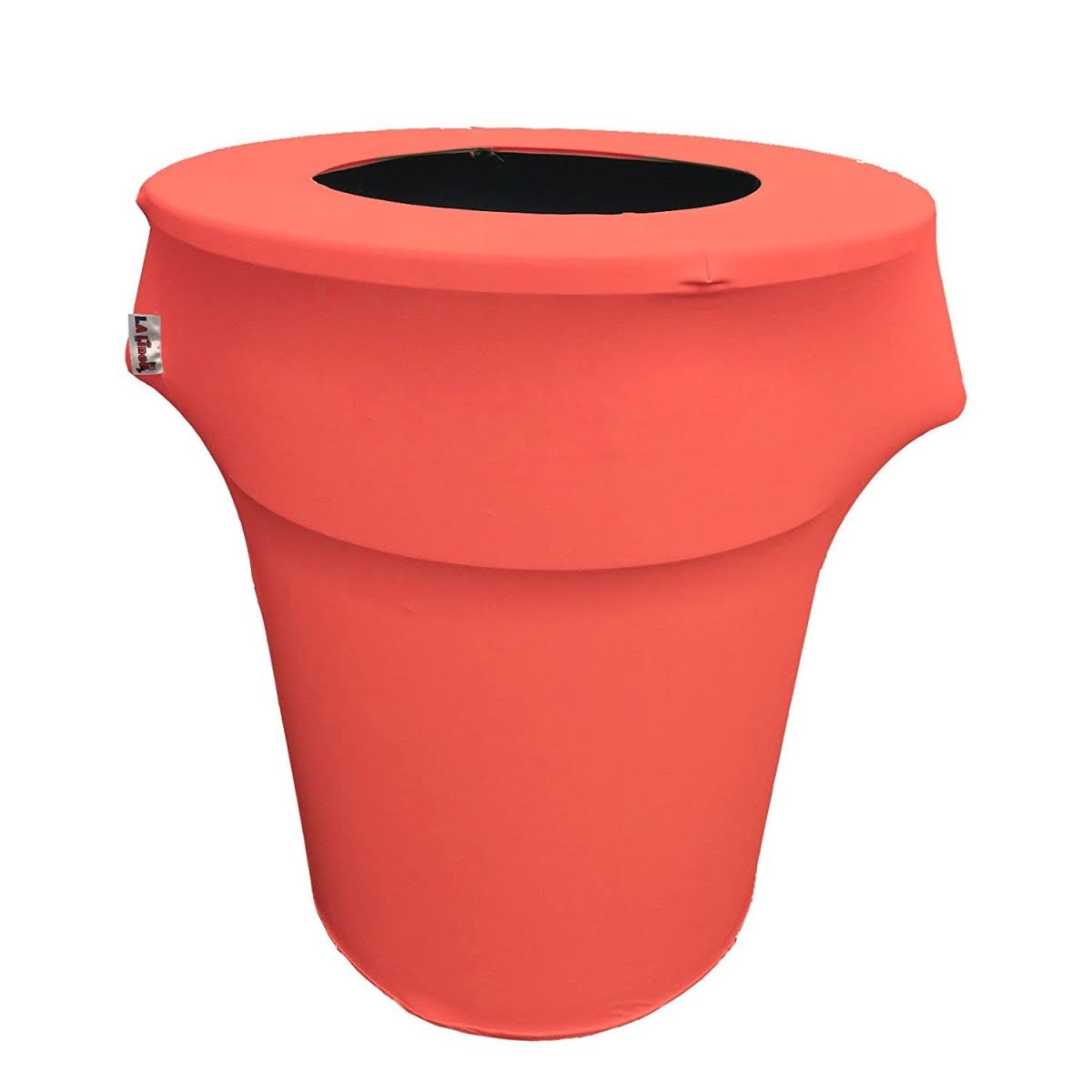 Stretch Spandex Trash Can Cover 44 Gal Round, Coral Z847668