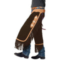 Suede Leather Chinks with Basket Stamp Yoke T492