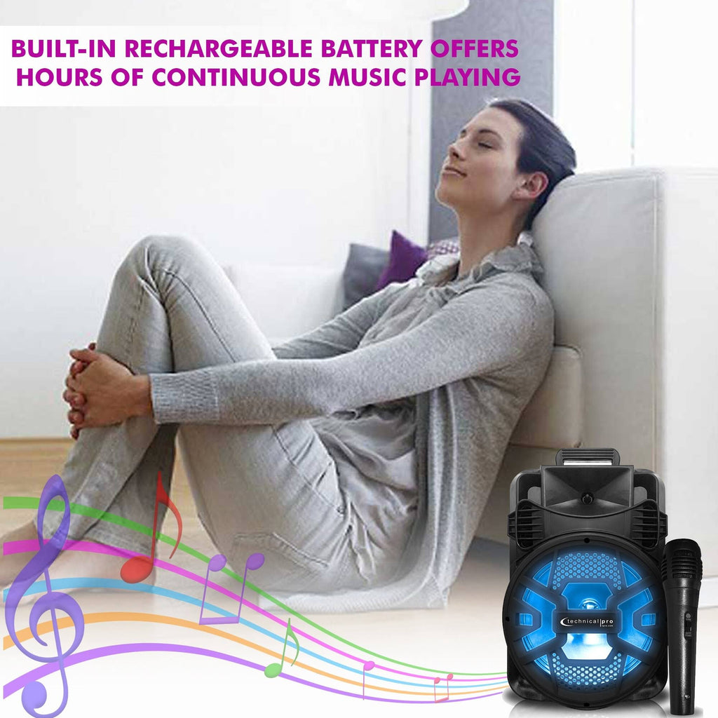 Rechargeable Bluetooth LED Speaker with USB/SD Card & FM Radio F87247