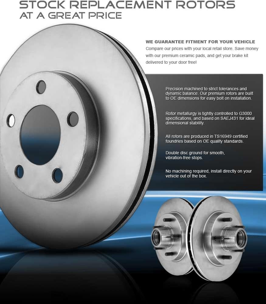 Front and Rear Brake Pads Rotors and Clips X718227
