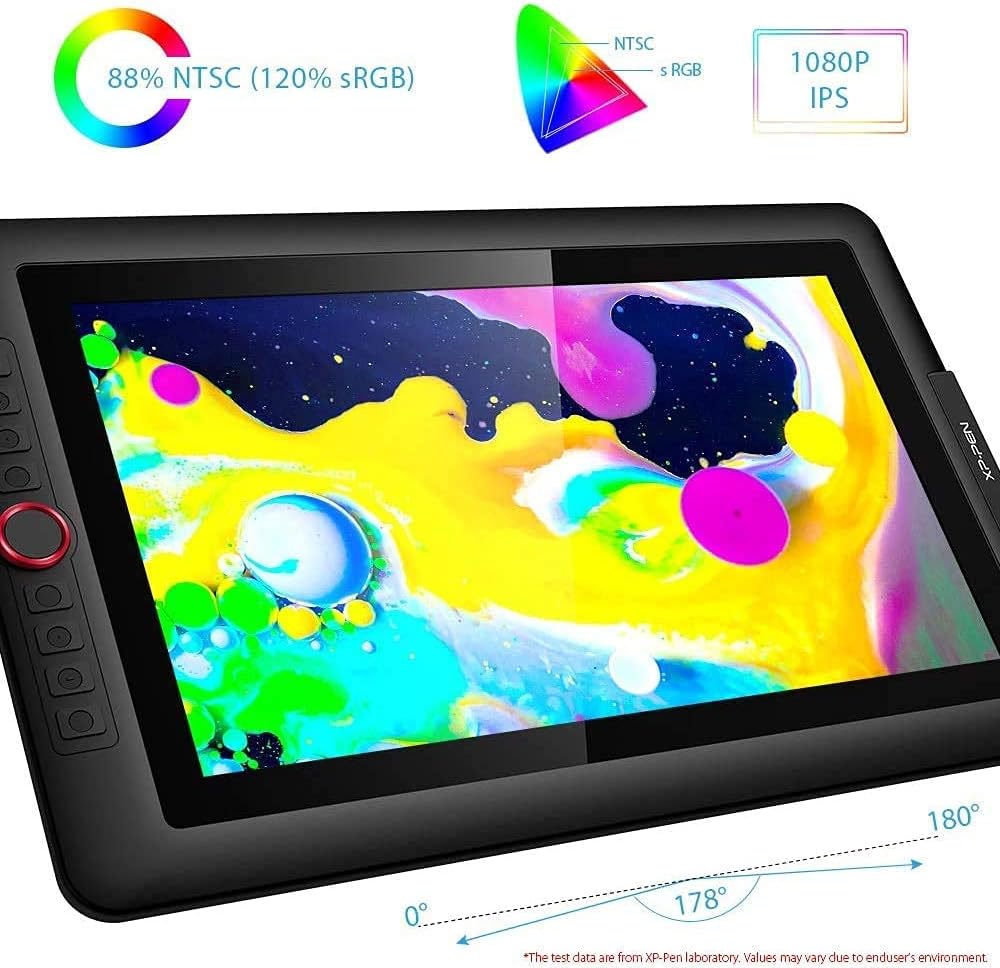 15.6 Pro Drawing Tablet with Screen 120% sRGB 8192 Levels Tilt Function Battery-Free Stylus B257