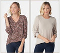 Set of 2 LiquidKnit Tops, Size Large, Neutral/Wheat U303