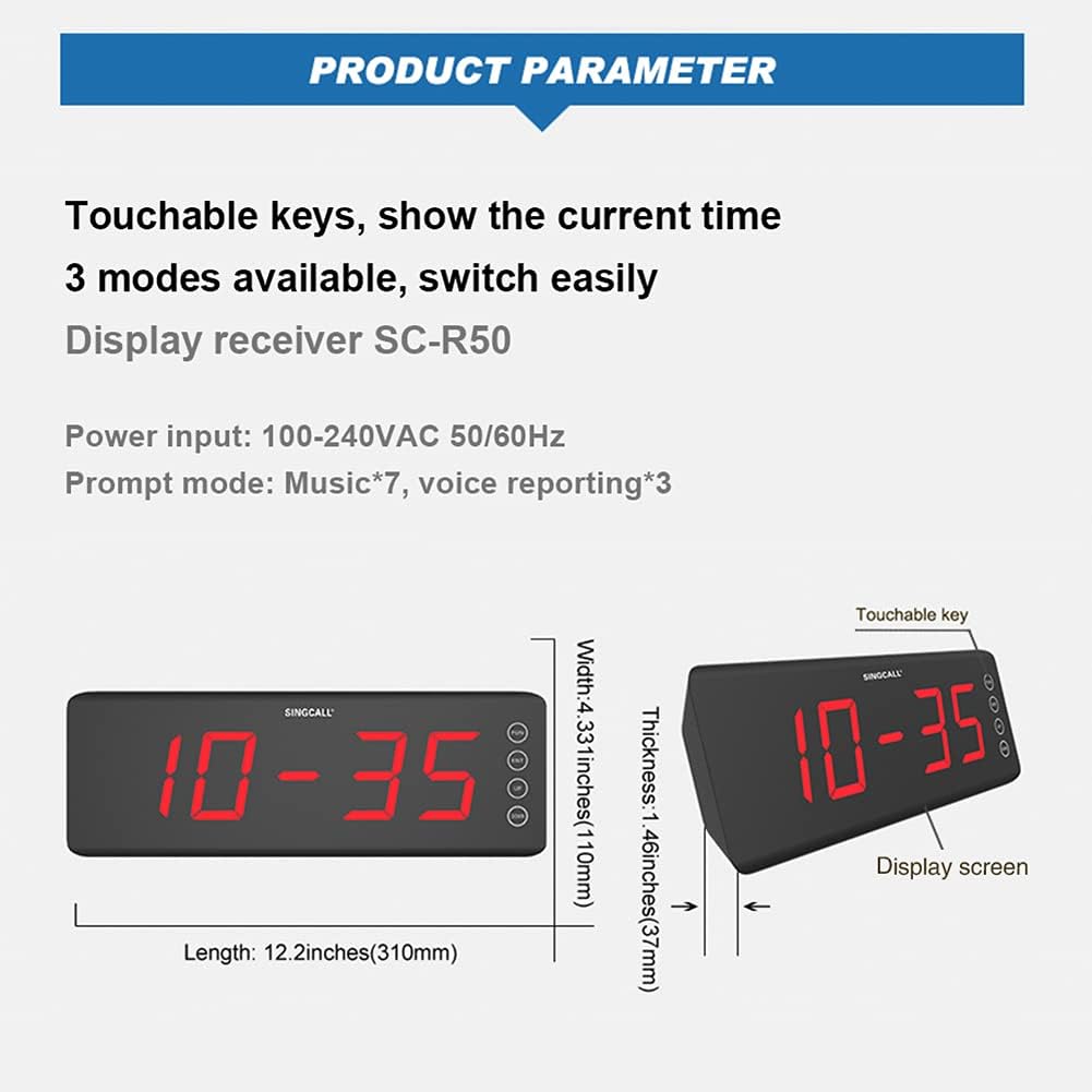 Wireless Single Nurse Call Pager, Pack of 10 Pagers and 1 Receiver V3588