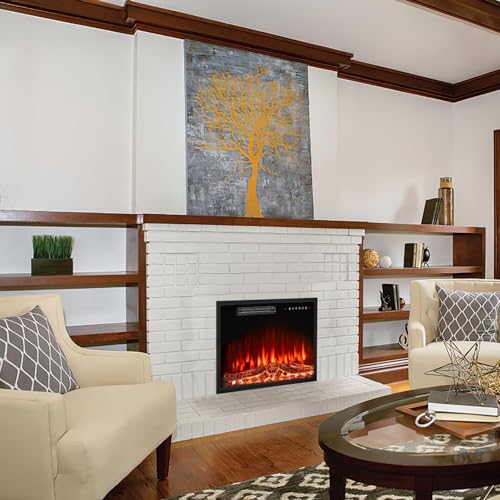 White Fireplace TV Stand with Electric Fireplace U468200