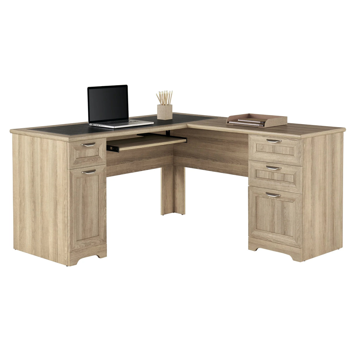 Blonde Ash L-Shape Corner Desk B72042