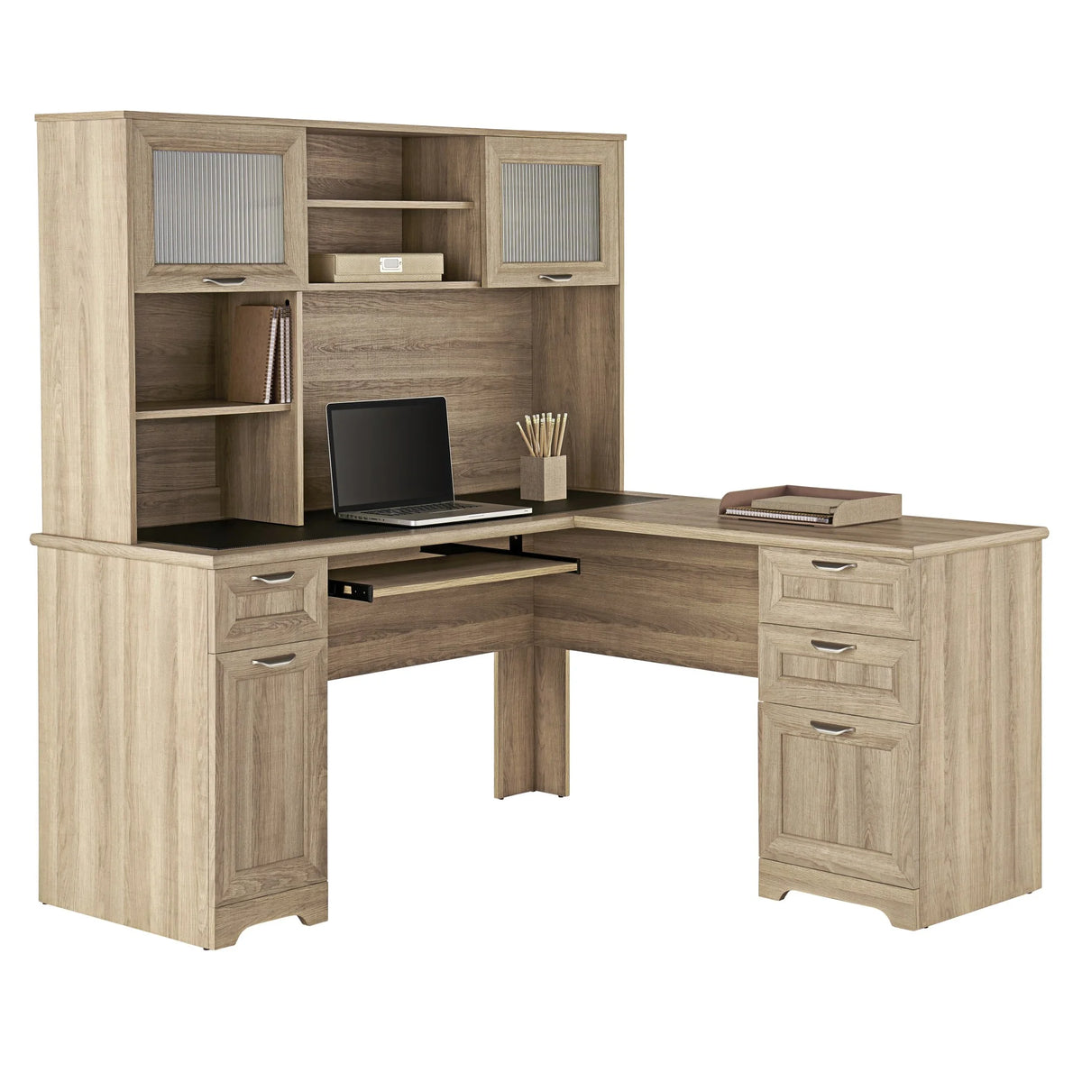 Blonde Ash L-Shape Corner Desk B72042
