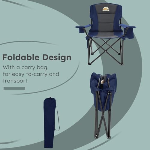 Oversized Red Folding Camping Chair Set of 2 with Carry Bag W5016