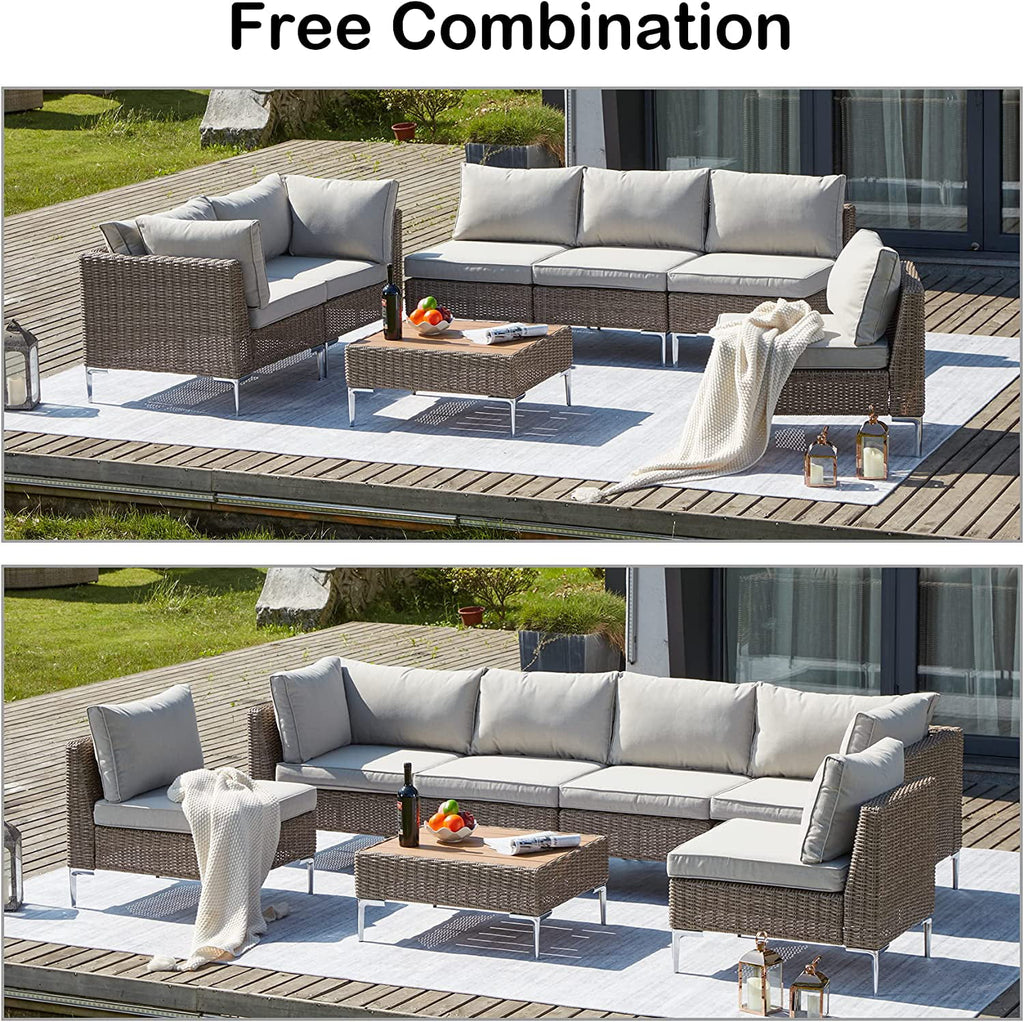 7 Piece Patio Furniture Set with Soft Cushion F15782