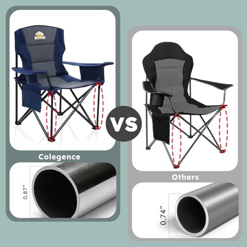 Oversized Red Folding Camping Chair Set of 2 with Carry Bag W5016