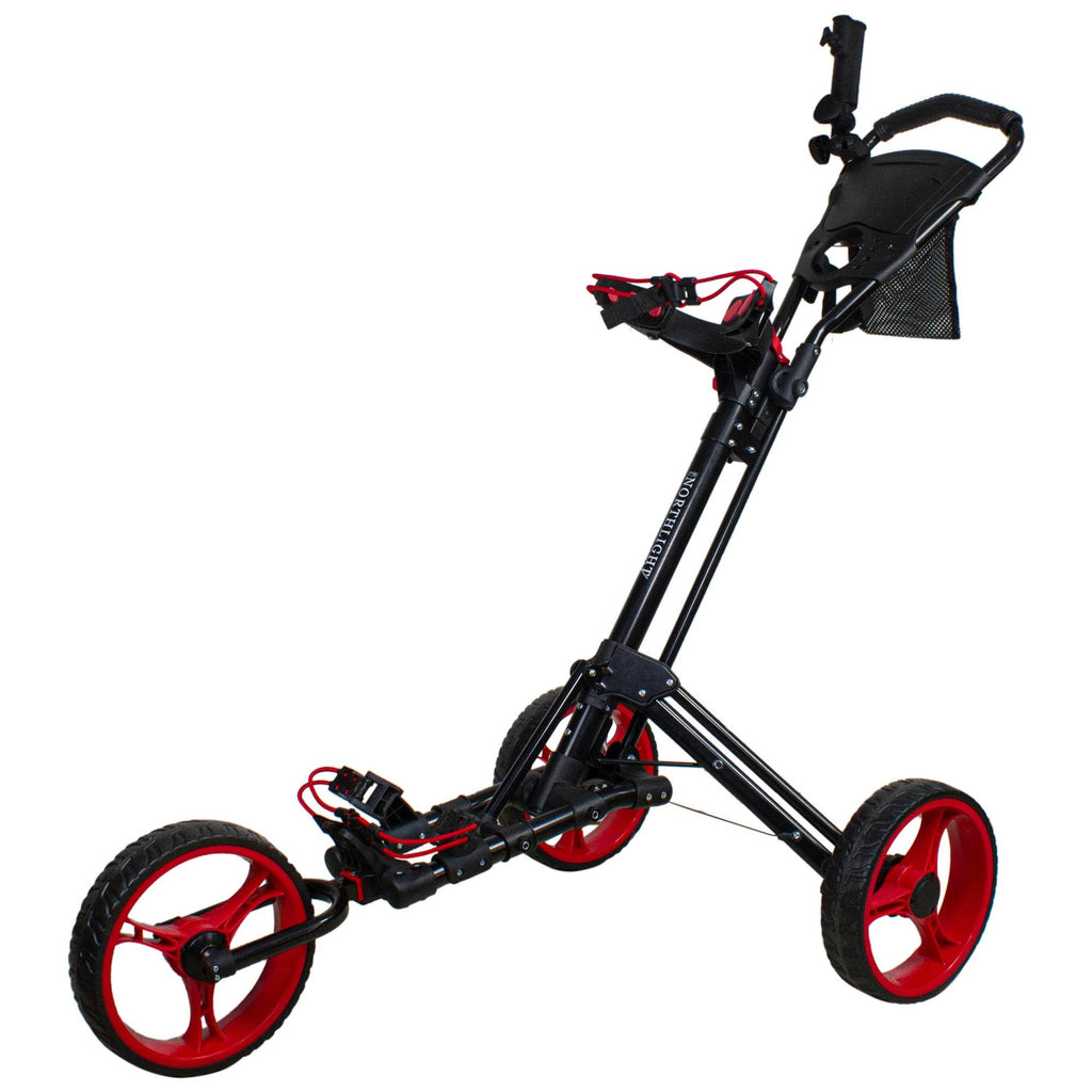 48x22 Black and Red 3 Wheel Golf Push Cart Z34559