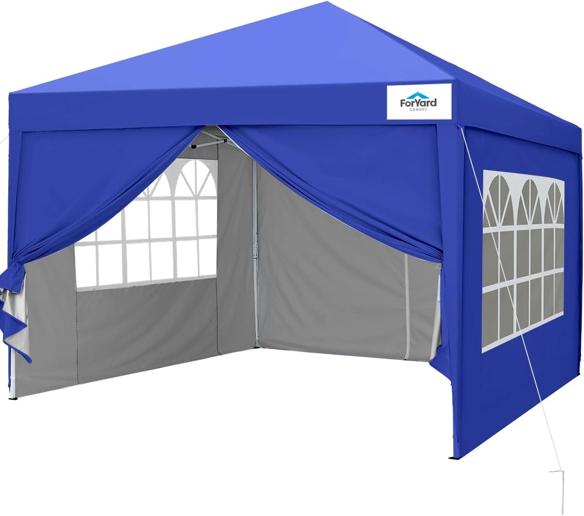 Pop Up Canopy Tent with Sidewalls, 10'x10' Waterproof White A10344