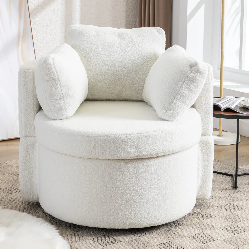 Ivory Swivel Storage Chair V2665