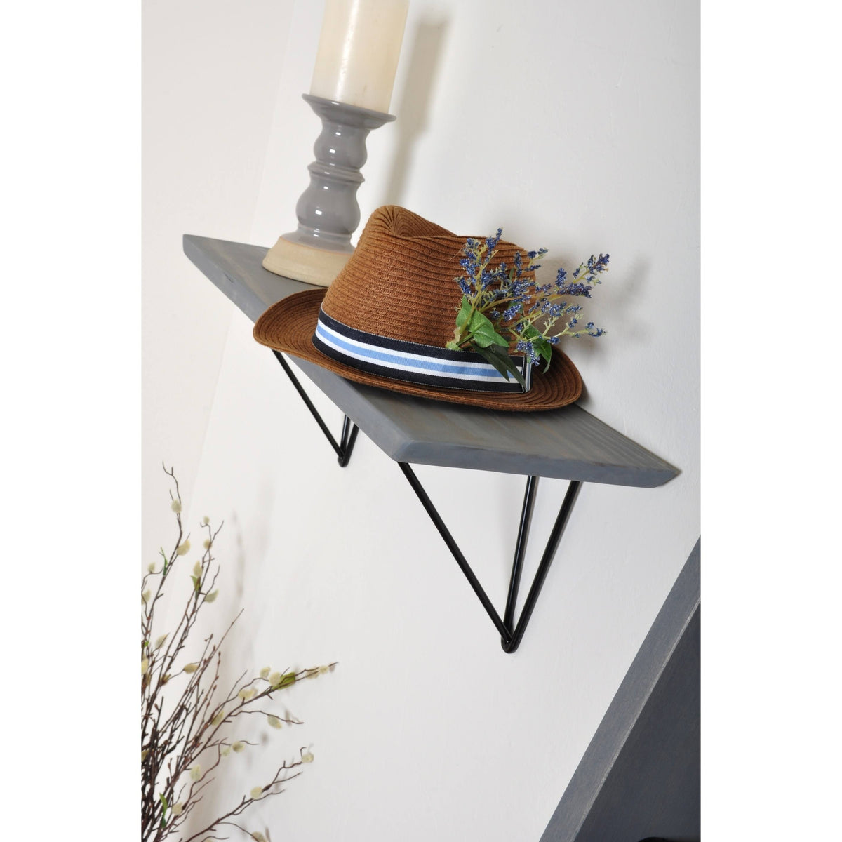 Dark Brown Wood Bracket Shelf C822020