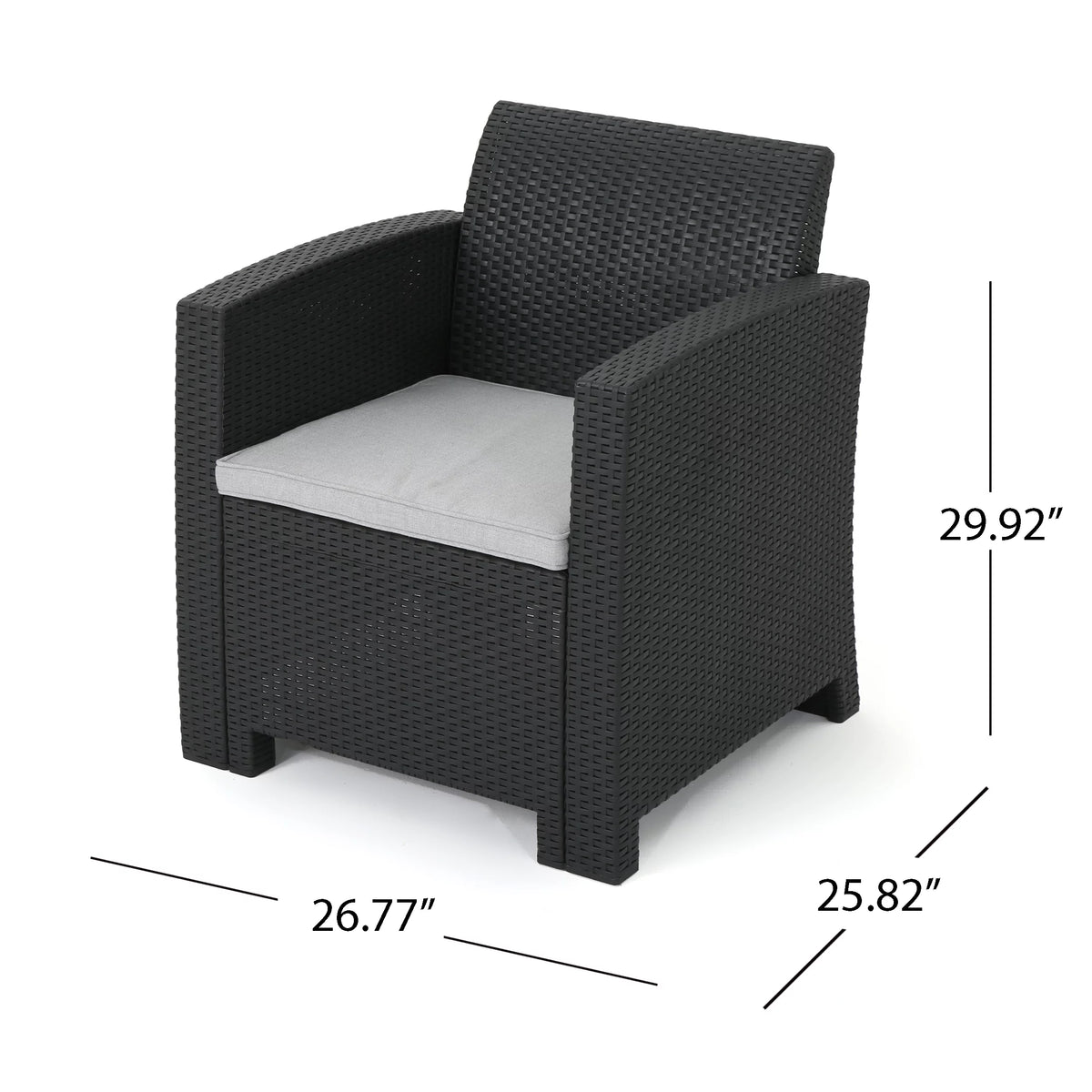 Charcoal Light Gray 5 Seater Sofa and Club Chair Set with Fire Pit P448