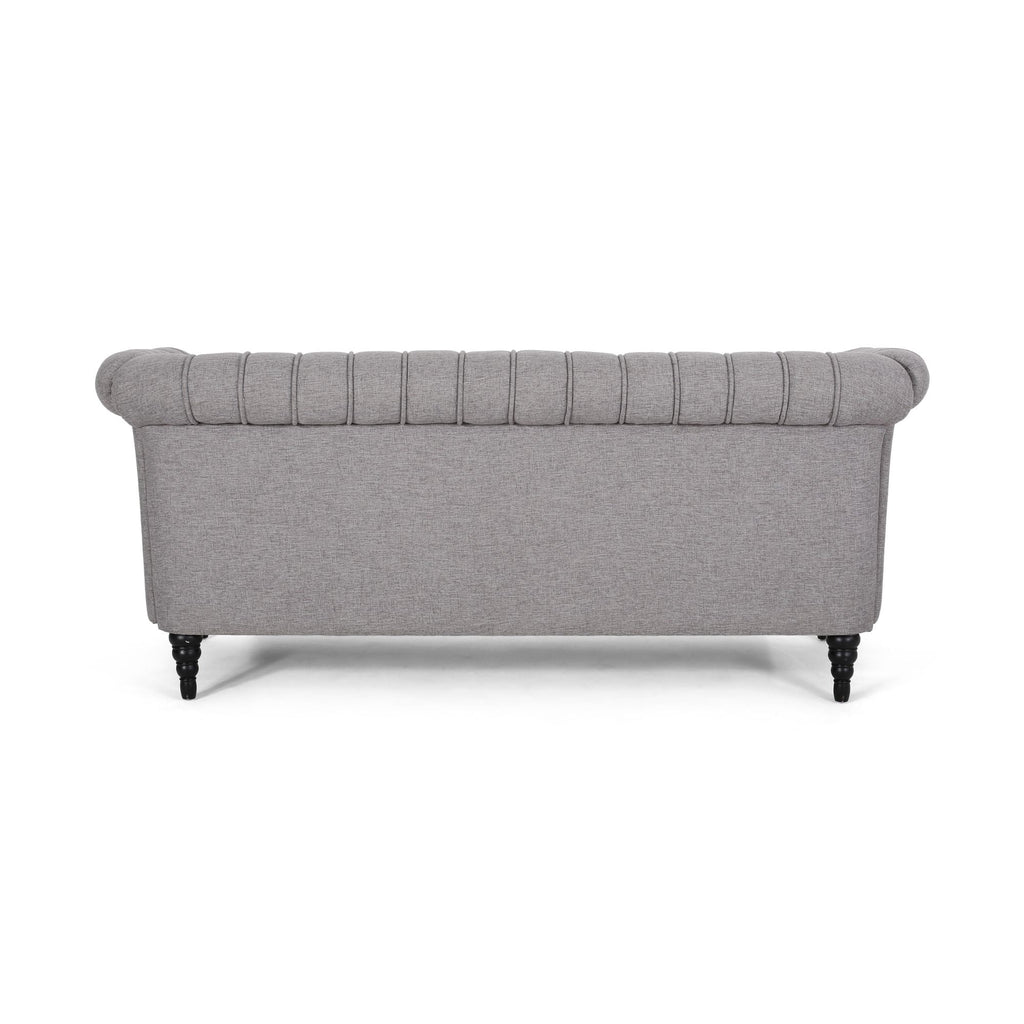 Grey Fabric Tufted 3 Seater Sofa V651