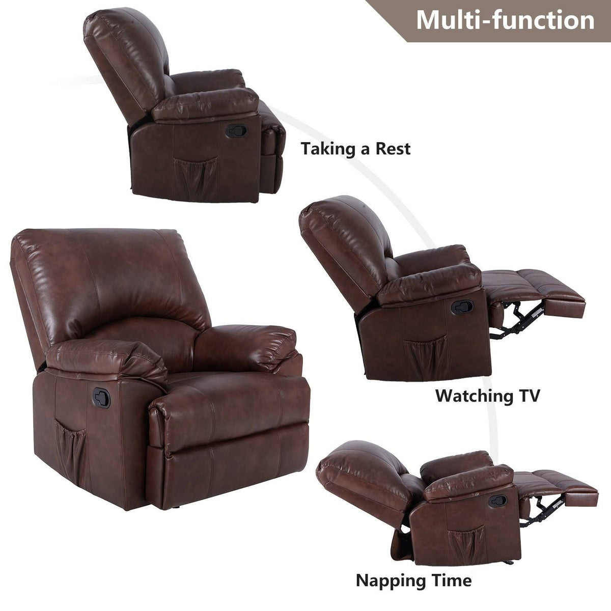 Black PU Leather Rocker Recliner G584580
